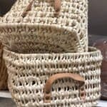 סל קש מלבני עם ידיות