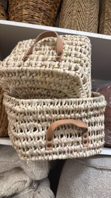 סל קש מלבני עם ידיות