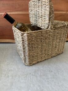 ⁦סלסלת פיקניק קלועה⁩ – תמונה ⁦2⁩