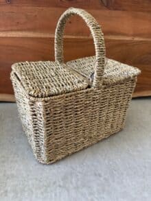 ⁦סלסלת פיקניק קלועה⁩ – תמונה ⁦3⁩