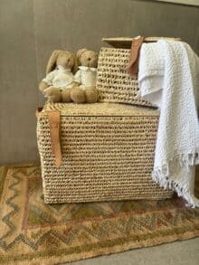 ⁦תיבת קש רצועות עור⁩ – תמונה ⁦2⁩