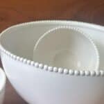 סט 3 קערות קרמיקה לבנות