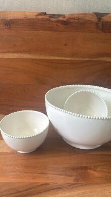 ⁦סט 3 קערות קרמיקה לבנות⁩ – תמונה ⁦3⁩