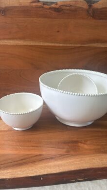 ⁦סט 3 קערות קרמיקה לבנות⁩ – תמונה ⁦2⁩