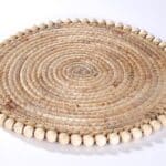 פלייסמנט קש מסגרת חרוזי עץ