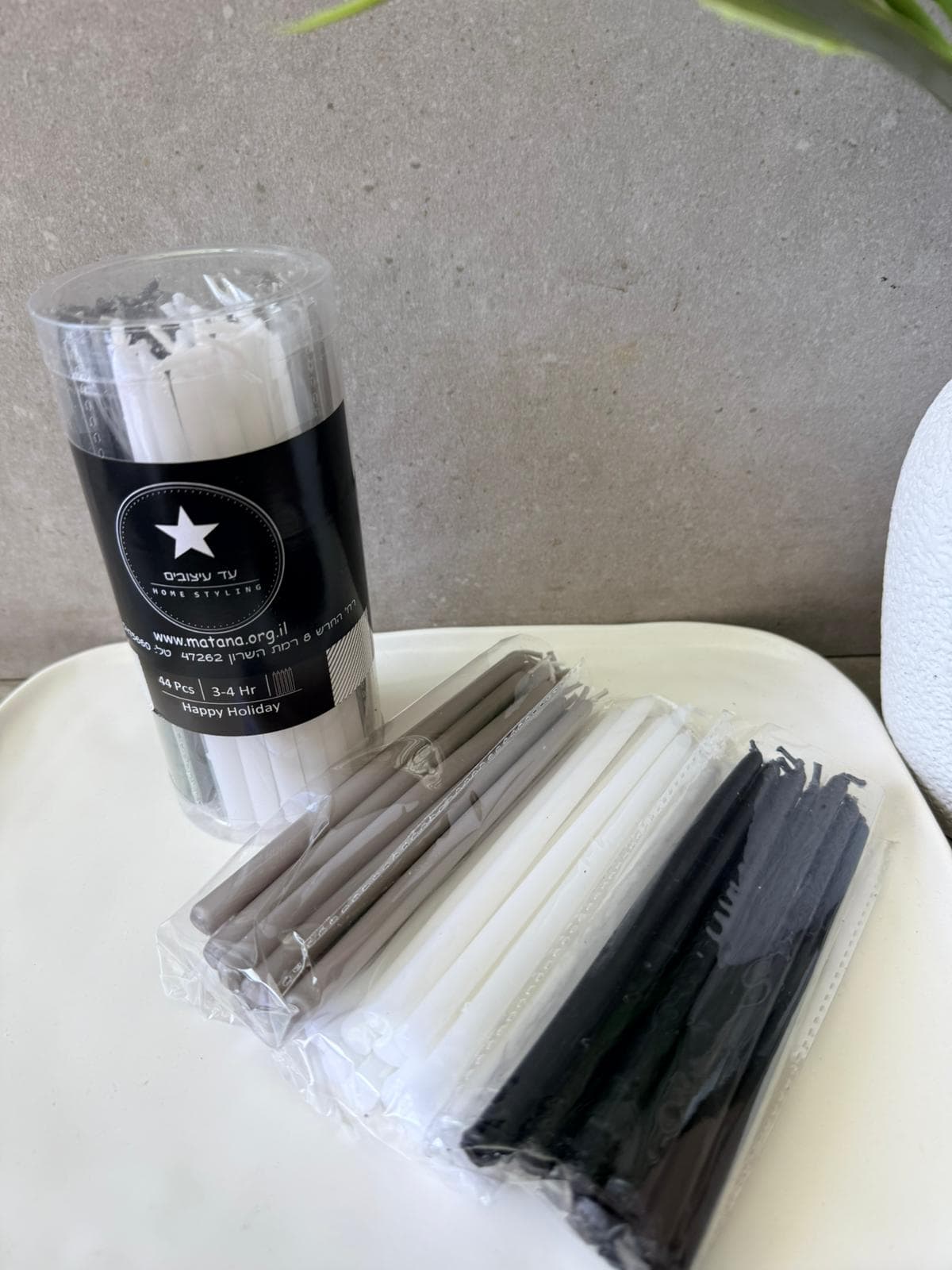 מארז נרות חנוכה (1) חבילת נרות חנוכה מיקס אפור – תמונה 7