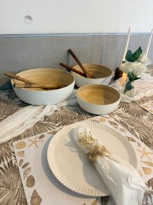 ⁦מפת שולחן עצי דקל - חום⁩ – תמונה ⁦5⁩