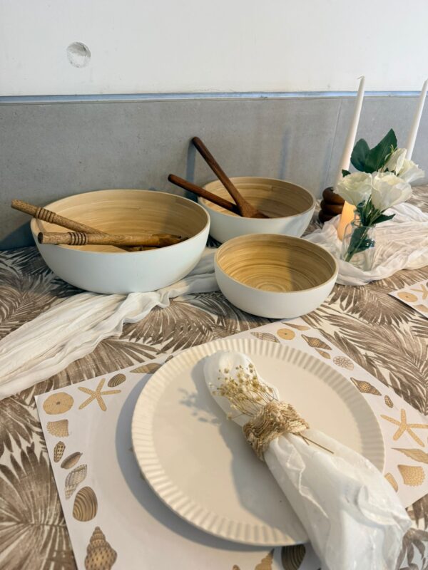 ⁦מפת שולחן עצי דקל - חום⁩ – תמונה ⁦5⁩