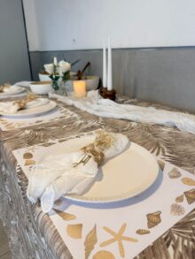 ⁦מפת שולחן עצי דקל - חום⁩ – תמונה ⁦13⁩