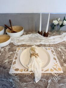 ⁦מפת שולחן עצי דקל - חום⁩ – תמונה ⁦11⁩