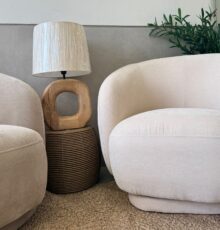 ⁦מנורת שולחן עץ חישוק⁩ – תמונה ⁦6⁩