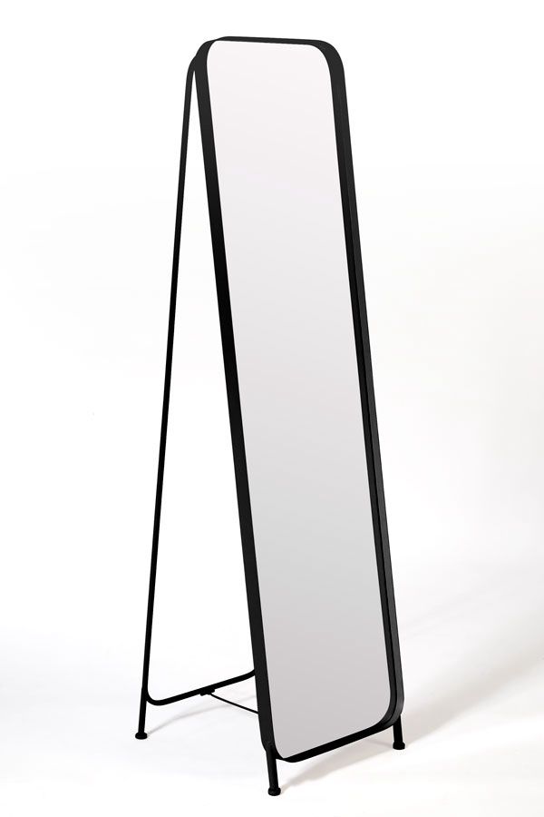 מראת גוף (1) מראת גוף עומדת מלבנית שחורה – תמונה 1