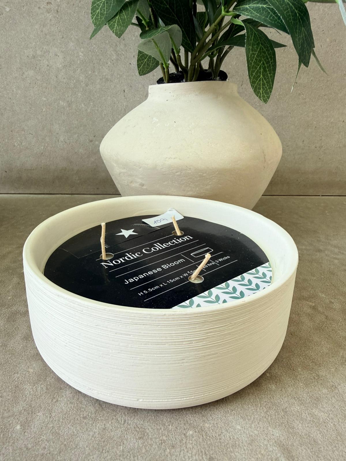 נר טרקוטהjpg (3) נר טרקוטה עגול 3 פתילים – תמונה 1