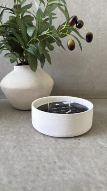 ⁦נר טרקוטה עגול 3 פתילים⁩ – תמונה ⁦4⁩