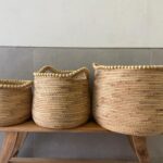 סל קש חרוזי עץ