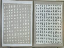 זוג תמונת קיר אמנותית עם טקסטורה