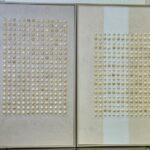 זוג תמונת קיר אמנותית עיגולי עץ