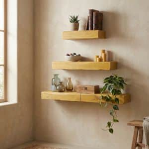 מדף עץ אלון מדף מגירה צף מעץ אלון – תמונה 1