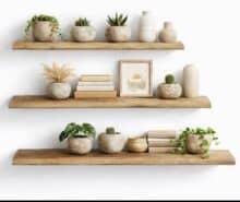 ⁦מדף צף מעץ מלא⁩ – תמונה ⁦10⁩