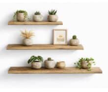 מדף צף מעץ מלא