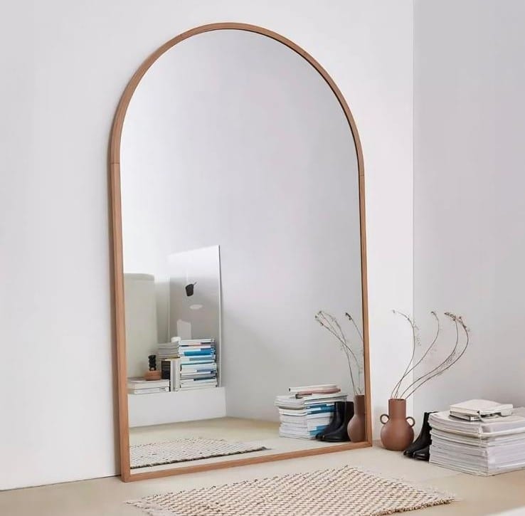 מראת קשת עץ מראת גוף חצי מעוגלת - מסגרת עץ – תמונה 1